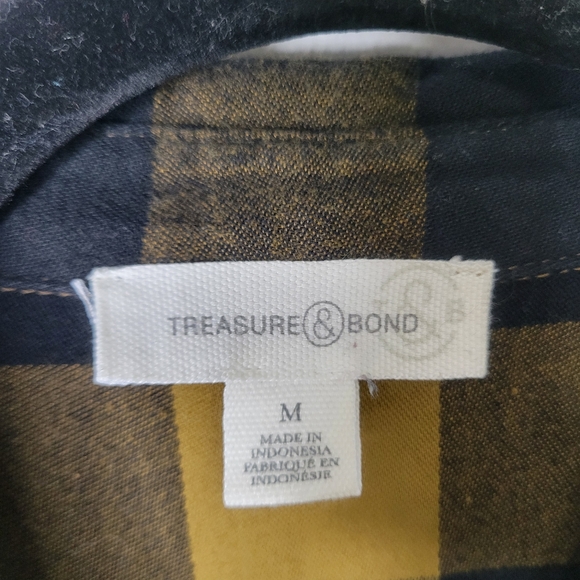 Treasure & Bond Yellow and Black Plaid Button Down Shirt - Picture 2 of 8